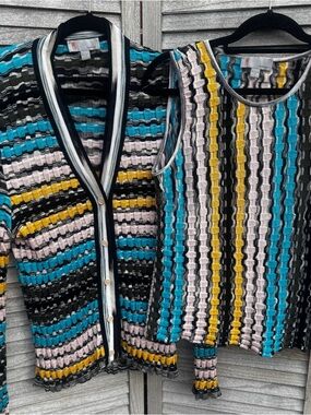 Missoni Zigzag Knit Cardigan & Tank Twinset 14/12